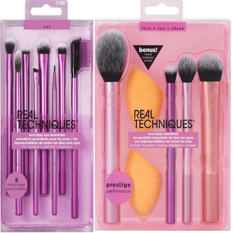 Real Techniques Everyday  Eyeshadow Brush Set with Makeup Brushes and 2 Sponges